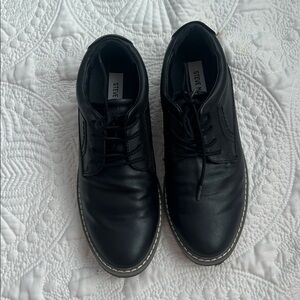 Boys Steve Madden Black Lace-Up Shoes